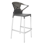 Papatya Ego-K Barhocker anthrazitgrau Stuhlsitz, Oberteil transparent grau