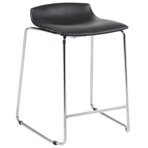 Barhocker Papatya X-Treme Sled BD schwarzes Kunstleder