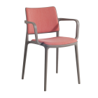 Sessel mit Sesselkissen und weicher Stuhllehne Joy-K grau-braun, Era Gewebe CSE26