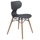Stuhl Papatya Yugo-S Wox anthrazitgrau, Sesselbeine lackiertes Buchenholz