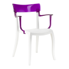 Papatya Hera-K Sessel weißer Stuhlsitz, Oberteil transparent Magenta