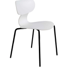 Papatya Yugo-S Stuhl weiß , Sesselbeine Elektrophoretische Abscheidung Schwarz 