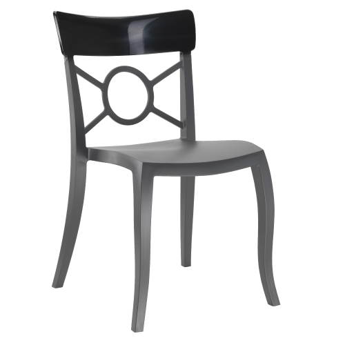 Papatya Opera-S Stuhl Stuhlsitz anthrazitgrau, Oberteil Schwarz 