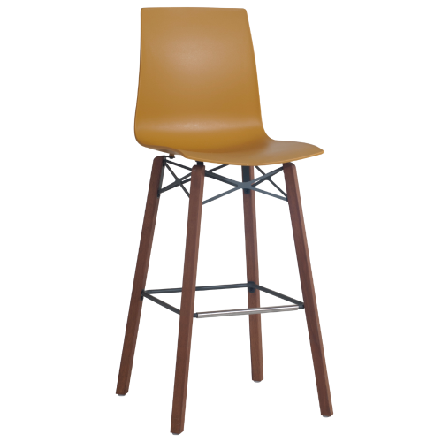 Barhocker Papatya X-Treme BSL Wox Pro Iroko gelb, Beine aus Irokoholz