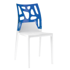 Papatya Ego-Rock Stuhl weißer Stuhlsitz, Oberteil transparent Blau Papatya Ego-Rock Stuhl weißer Stuhlsitz, Oberteil transparent Blau