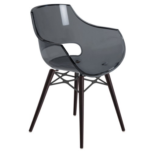 Papatya Opal Sessel-Wox transparent grau, Material lackierte Wenge