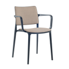 Sessel mit Sesselkissen und weicher Stuhllehne Joy-K anthrazitgrau, Era Gewebe CSE01