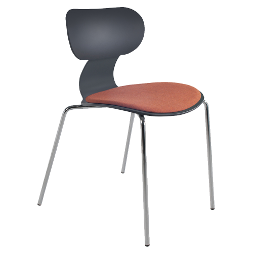 Stuhl mit weichem Kissen Yugo-S Soft Weicher anthrazitfarbener Ziegelstoff