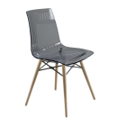 Papatya X-Treme S Stuhl Wox transparent grau, Sesselbeine lackiertes Buchenholz