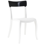 Papatya Hera-S Stuhl weißer Stuhlsitz, Oberteil Schwarz Papatya Hera-S Stuhl weißer Stuhlsitz, Oberteil Schwarz