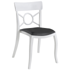 Stuhl mit Sitzkissen Opera-S weiß, weißes Oberteil schwarzes Gewebe