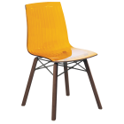 Stuhl Papatya X-Treme S Wox Iroko transparent orange, Beine aus Irokoholz