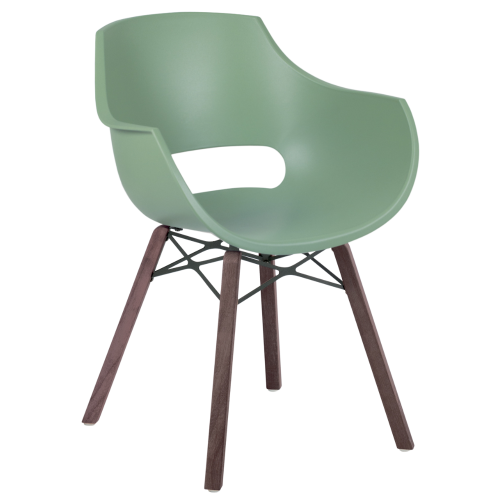 Sessel Papatya Opal Wox Pro Iroko grüne Reseda, Beine aus Iroko-Holz