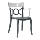 Papatya Opera-K Sessel Stuhlsitz anthrazitgrau, Oberteil transparent grau