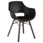 Sessel Papatya Opal Wox Pro Iroko schwarz, Beine aus Irokoholz