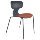 Stuhl mit weichem Kissen Yugo-S Soft Weicher anthrazitfarbener Backsteinstoff, Metallbeine anthrazit