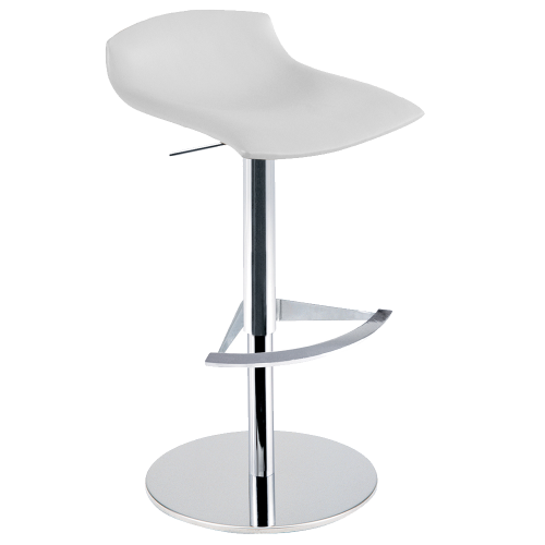 Barhocker Papatya X-Treme BD Platte Kunstleder weiß, Chrombein höhenverstellbar