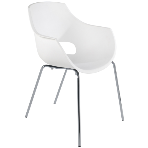 Papatya Opal-ML PRO Sessel weiß , Sesselbeine chrome