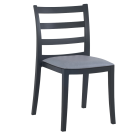  Stuhl mit Sitzkissen Nosta-S anthrazitgrau graues Gewebe