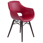 Sessel Papatya OPAL WOX KD , dunkelrote Kunstlederplatte, Beine in Buche Wenge lackiert Sessel Papatya OPAL WOX KD , dunkelrote Kunstlederplatte, Beine in Buche Wenge lackiert