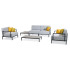 Papatya Slim Sofa Set Center Low Table 110x60x21 anthrazit, botanischer Tisch
