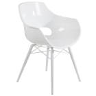 Sessel Papatya Opal-Wox  weiß, das Gestell  Buche weiß lackiert