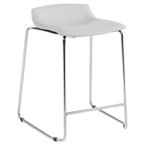 Barhocker Papatya X-Treme Sled BD weißes Kunstleder