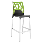 Papatya Ego-Rock Barhocker anthrazitgrau Stuhlsitz, Oberteil transparent grün