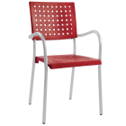 Papatya Karea Sessel rot, Aluminiumbasis