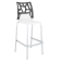 Papatya Ego-Rock Barhocker weißer Stuhlsitz, Oberteil transparent grau