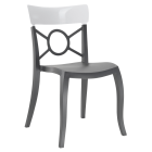 Papatya Opera-S Stuhl Stuhlsitz anthrazitgrau, Oberteil weiß 