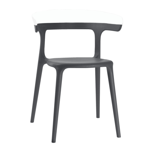 Papatya Luna Sessel anthrazitgrau Stuhlsitz, Oberteil weiß 