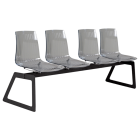 Bank Papatya X-Treme für 4 Sitzer transparent-smoky, Beine schwarz matt