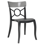 Papatya Opera-S Stuhl schwarzer Stuhlsitz , Oberteil transparent grau Papatya Opera-S Stuhl schwarzer Stuhlsitz , Oberteil transparent grau