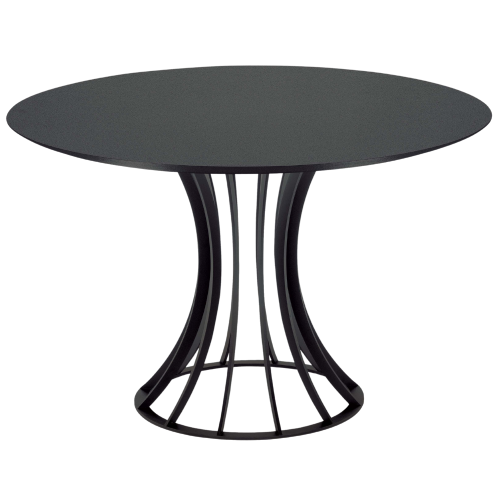 Tisch Papatya Onix Runder 120x120x75 cm schwarz, Tischplatte schwarz