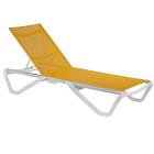 Papatya Wave Sonnenliege weiß 01, Material gelb 5017