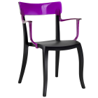 Papatya Hera-K Sessel schwarzer Stuhlsitz, Oberteil transparent Magenta