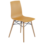 Papatya X-Treme S Wox Pro Stuhl ist dunkelgelb, Beine aus Buchenholz