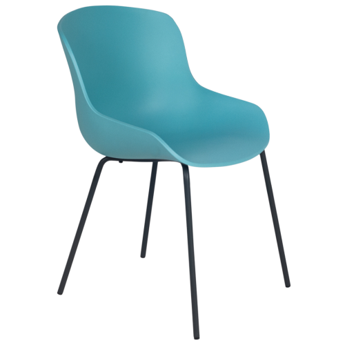 Stuhl Papatya Globe-S ML ist aquablau, Beine sind schwarz