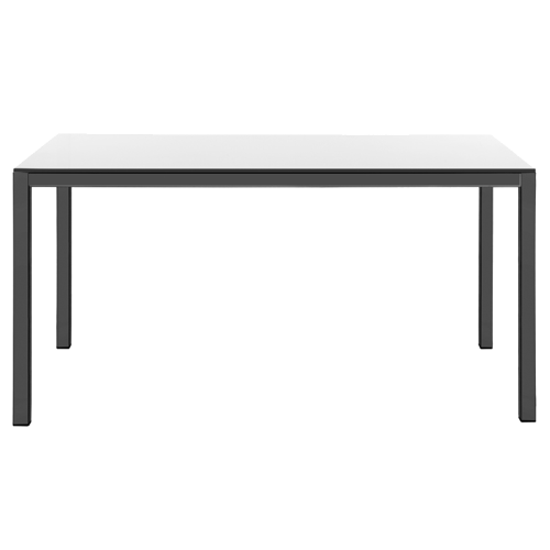 Papatya Idea Tisch 139x79x75 Fuß anthrazit, Tischplatte weiß