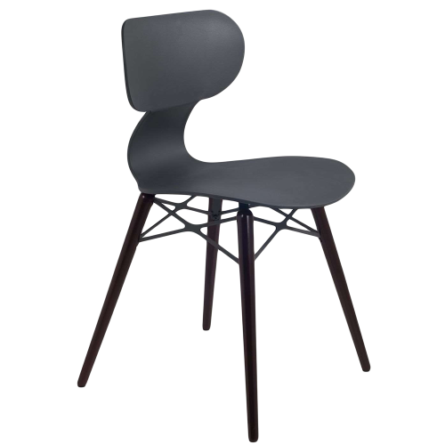 Stuhl Papatya Yugo-S Wox anthrazitgrau, Sesselbeine lackierte Wenge