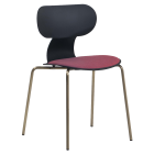 Stuhl Mit Weichem Kissen Yugo-S Soft Weicher Schwarzer Weinroter Stoff, Pinselfarbe Beine