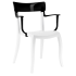 Papatya Hera-K Sessel weißer Stuhlsitz, Oberteil Schwarz 