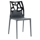 Papatya Ego-Rock Stuhl anthrazitgrau Stuhlsitz, Oberteil Schwarz 