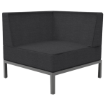 Sofa Papatya Slim Sofagarnitur Eckmodul (B) anthrazit, Stoff anthrazit