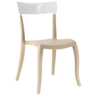 Papatya Hera-S Stuhl hellbeige Stuhlsitz, Oberteil weiß 