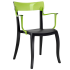 Papatya Hera-K Sessel schwarzer Stuhlsitz, Oberteil transparent grün