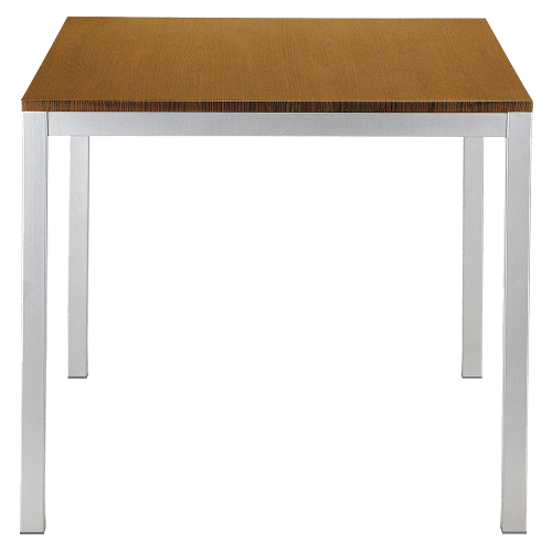 Papatya Idea Tisch 79x79x75 Silbermetallic Basis, braune MDF Tischplatte