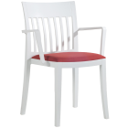 Sessel mit Sesselkissen Eden-K weiß Stamskin Gewebe Zinnoberrot F4340-07478