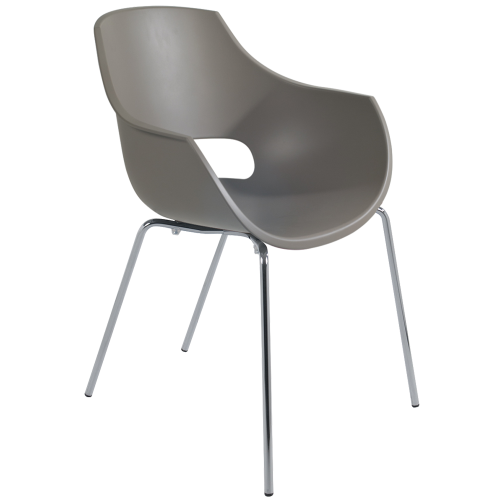 Papatya Opal-ML PRO Sessel grau-braun, Sesselbeine chrome